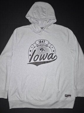Sideline Mens Iowa Hawkeyes Gray Hoodie With Drawstring Size XL